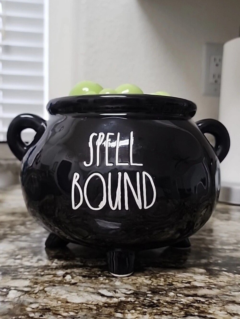 Rae Dunn Spell Bound 2022 Witches Black Ceramic Cauldron 6.5 x 9x8 Halloween